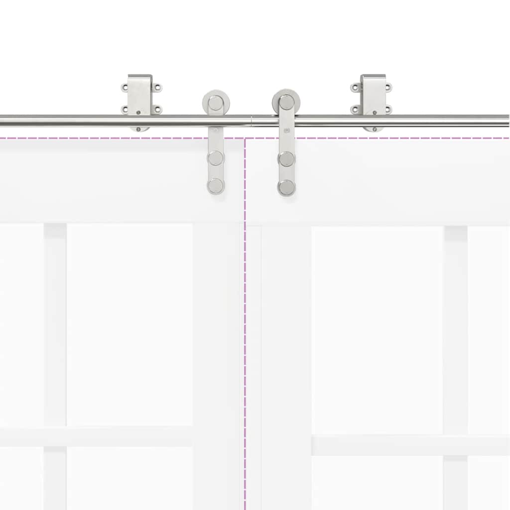 Μηχανισμός Συρόμενης Μεσόπορτας Ασημί 366 εκ. Ανοξείδωτο Ατσάλι