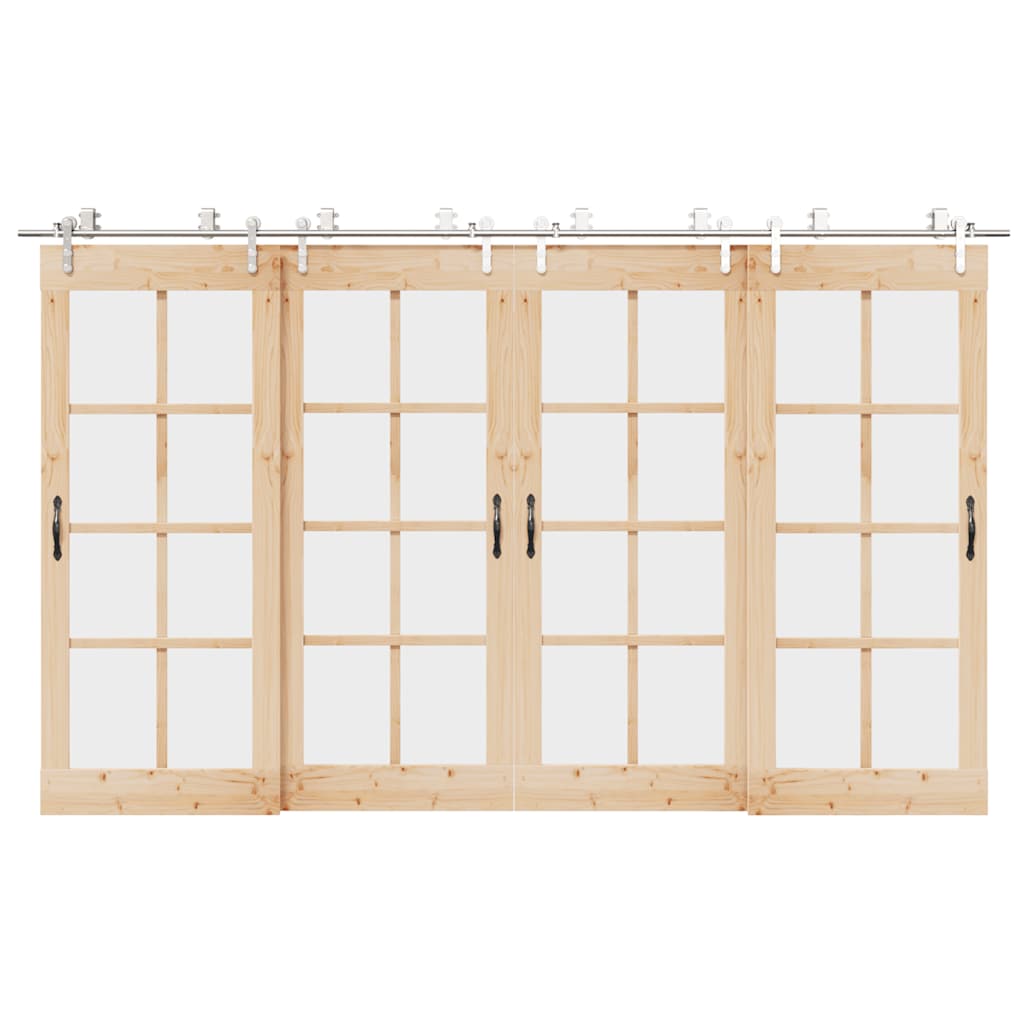 Μηχανισμός Συρόμενης Μεσόπορτας Ασημί 366 εκ. Ανοξείδωτο Ατσάλι