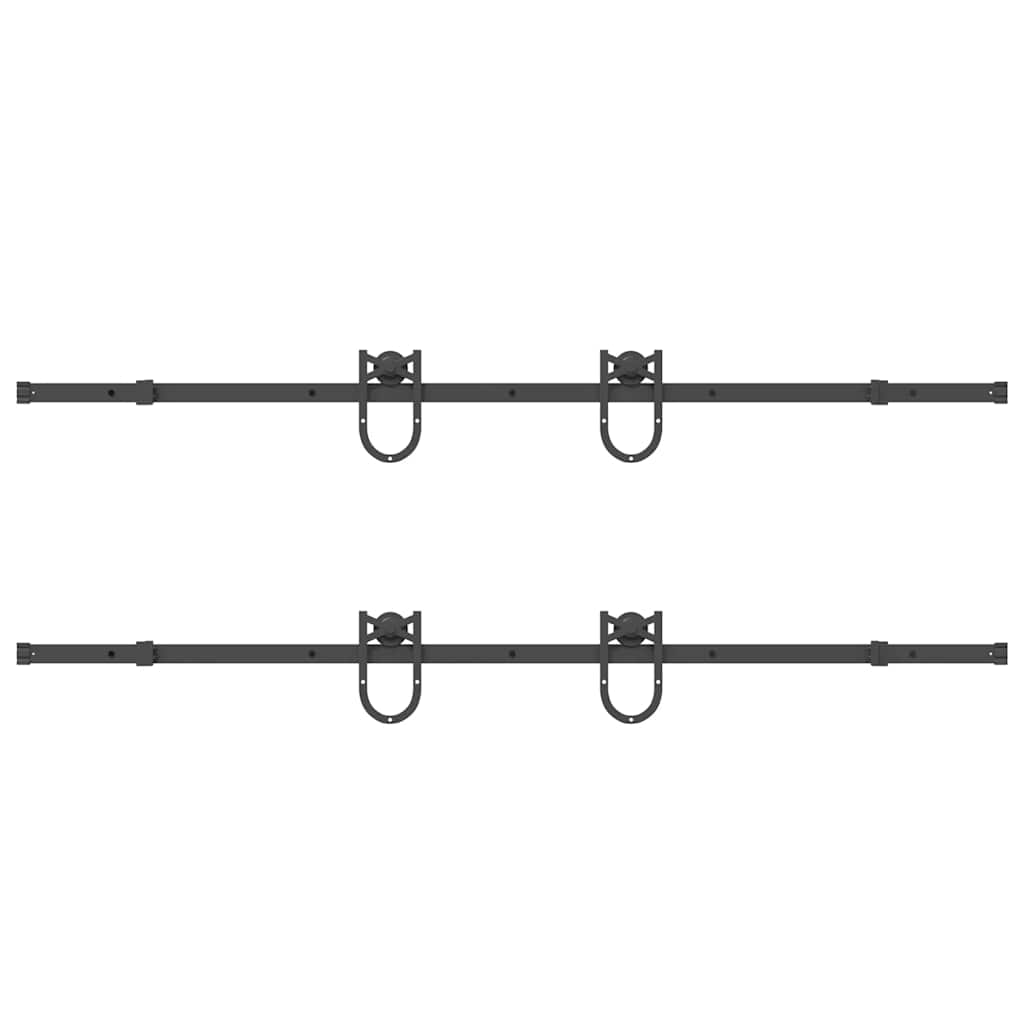 Μηχανισμός Συρόμενης Μεσόπορτας Μαύρος 400 εκ. Ατσάλινος