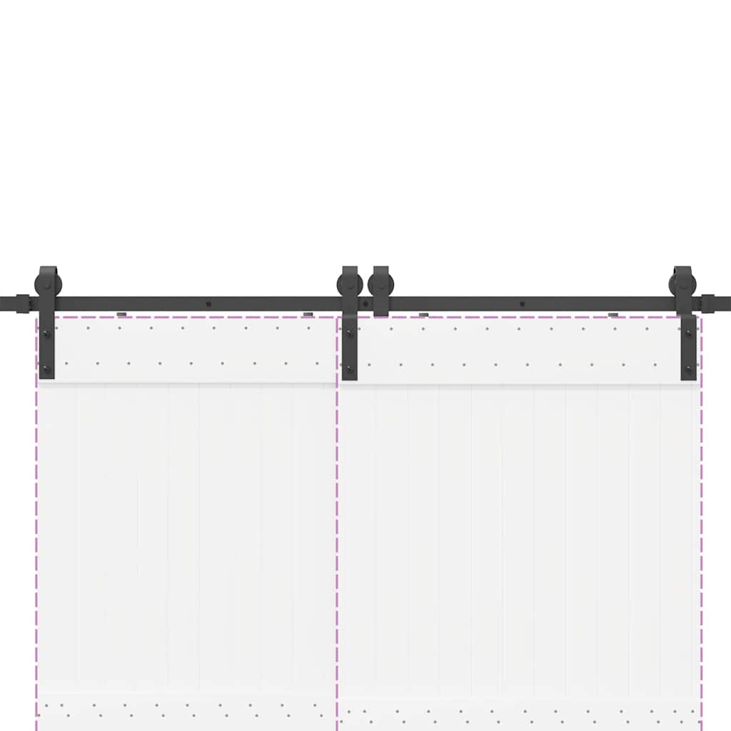 Μηχανισμός Συρόμενης Μεσόπορτας Μαύρος 366 εκ. Ατσάλινος