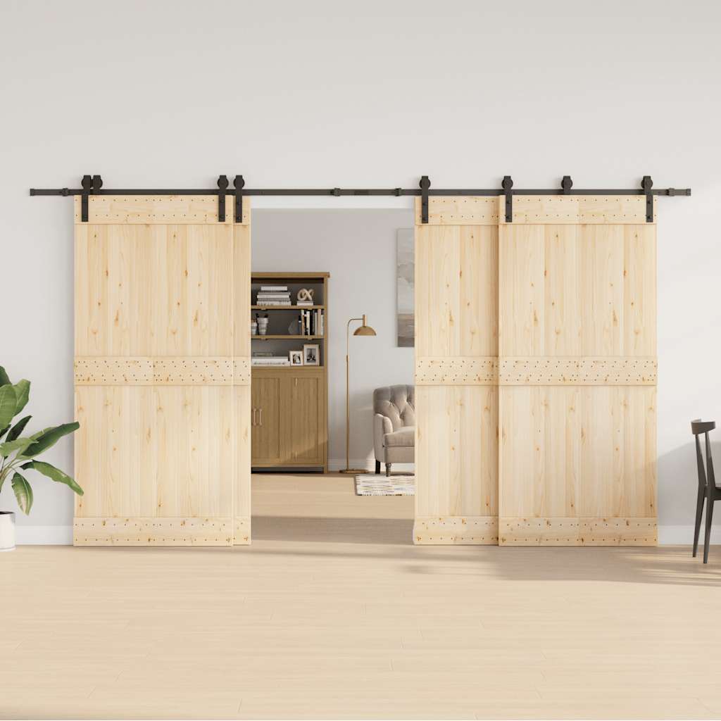 Μηχανισμός Συρόμενης Μεσόπορτας Μαύρος 400 εκ. Ατσάλινος - Pakobazaar