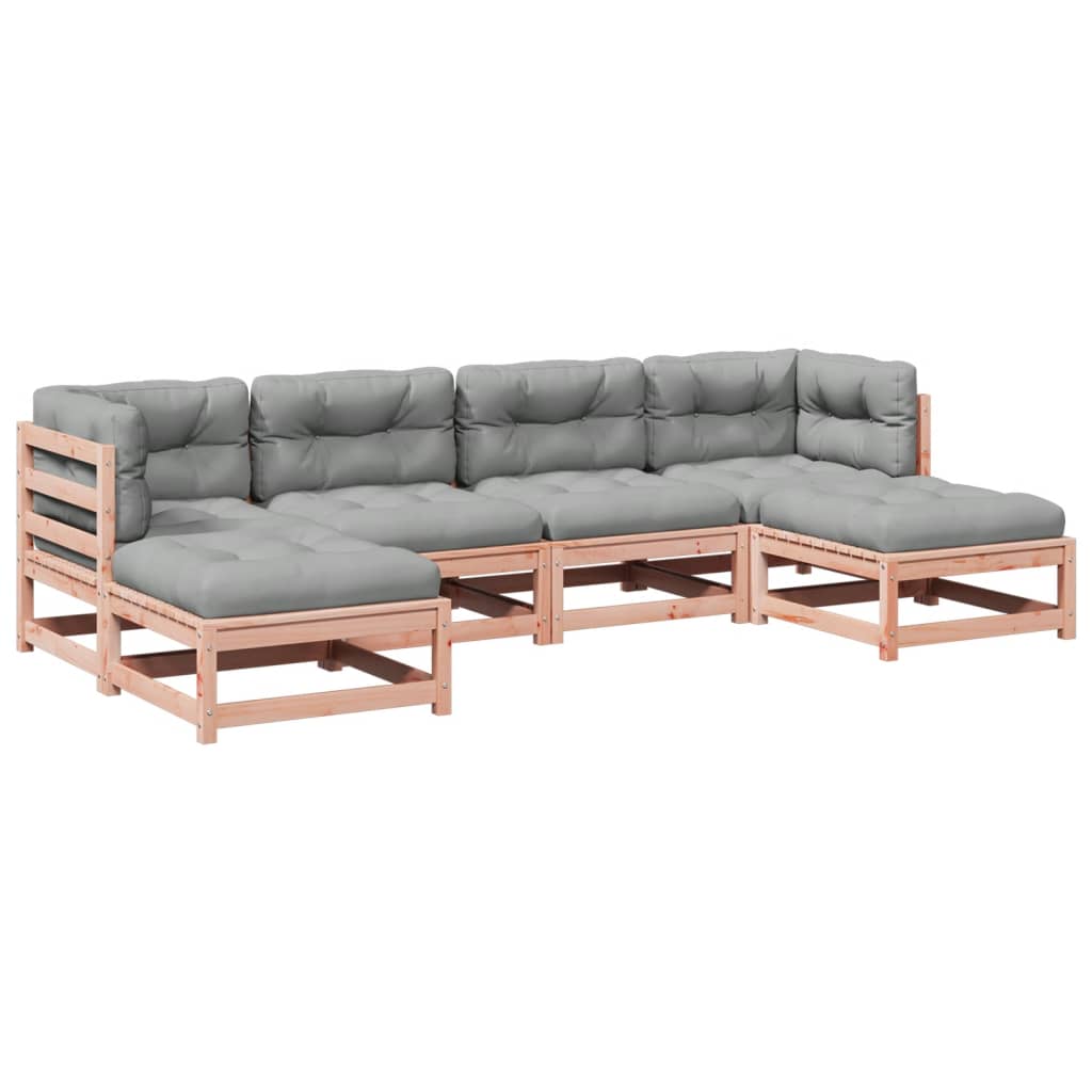 Καναπές Κήπου Σετ 6 Τεμ. Μασίφ Ψευδοτσούγκα Ελάτης Μαξιλάρια - Pakobazaar