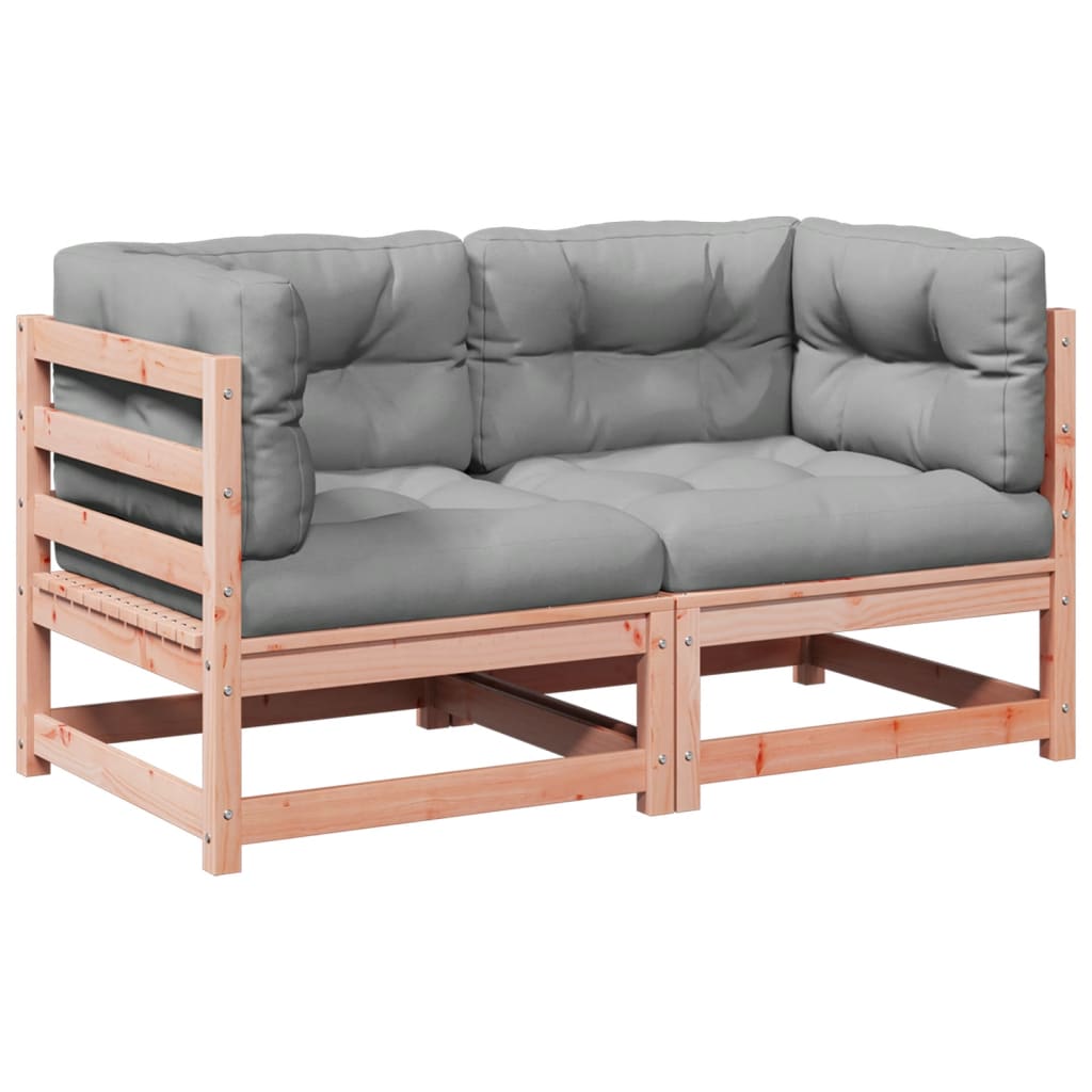 Καναπές Κήπου Σετ 2 Τεμ. Μασίφ Ψευδοτσούγκα Ελάτης Μαξιλάρια