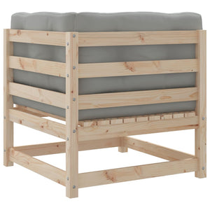 Καναπές Κήπου Σετ 3 Τεμαχίων από Μασίφ Ξύλο Πεύκου με Μαξιλάρια