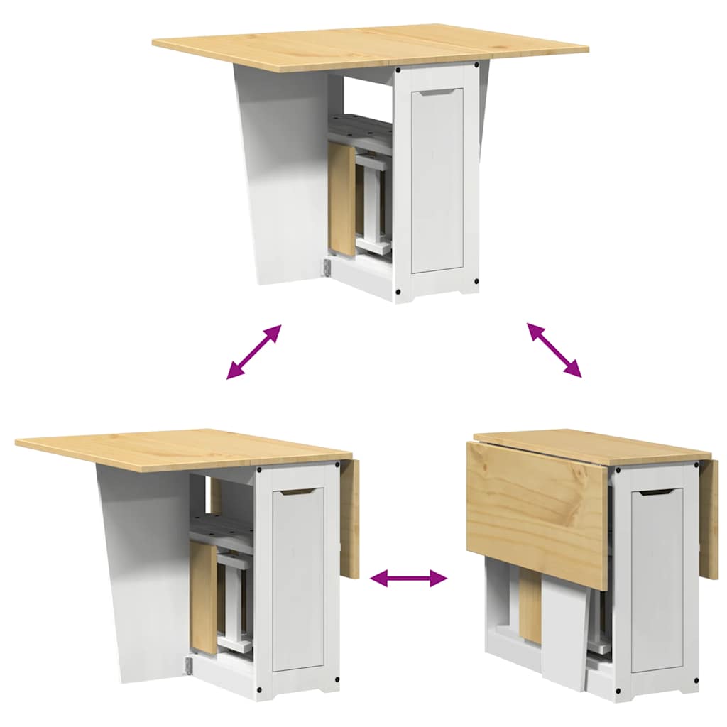 Σετ Τραπεζαρίας Επεκ. 5Τ Corona Πτυσ. Λευκό Κεριού Ξύλο Πεύκου - Pakobazaar