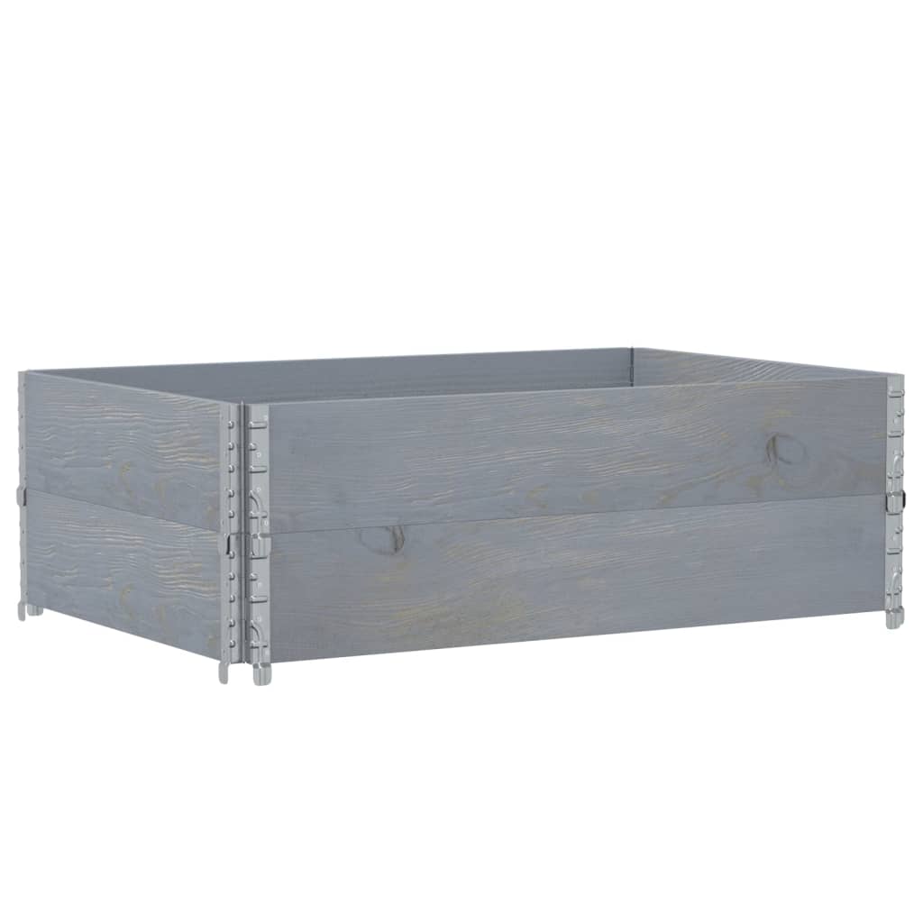 Κολάρα Παλέτας 2 τεμ. Γκρι 120x80 εκ. από Μασίφ Ξύλο Πεύκου - Pakobazaar