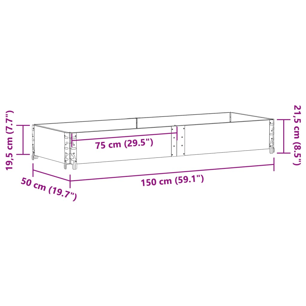 Κολάρο Παλέτας Μαύρο 150x50 εκ. από Μασίφ Ξύλο Πεύκου - Pakobazaar