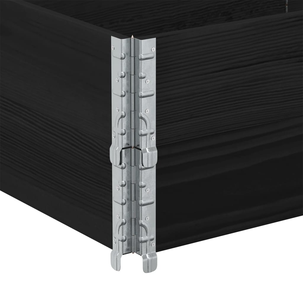 Κολάρα Παλέτας 2 τεμ. Μαύρο 150x50 εκ. από Μασίφ Ξύλο Πεύκου - Pakobazaar