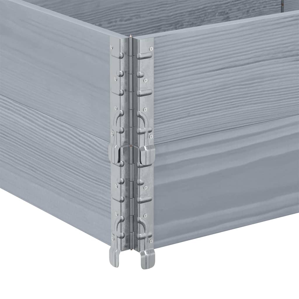 Κολάρα Παλέτας 2 τεμ. Γκρι 150x50 εκ. από Μασίφ Ξύλο Πεύκου