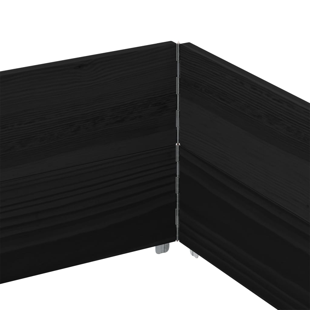 Κολάρα Παλέτας 2 τεμ. Μαύρο 150x100 εκ. από Μασίφ Ξύλο Πεύκου