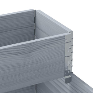 Ζαρντινιέρα Υπερ. 3 Επιπέδων Γκρι 120x80 εκ. Μασίφ Ξύλο Πεύκου