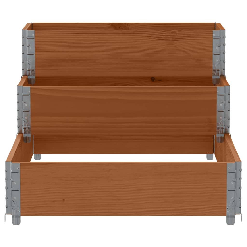 Ζαρντινιέρα Υπερ. 3 Επιπέδων Καφέ 120x80 εκ. Μασίφ Ξύλο Πεύκου