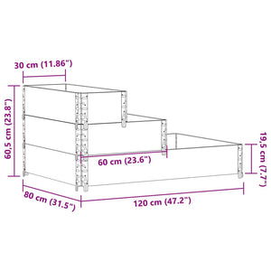 Ζαρντινιέρα Υπερ. 3 Επιπέδων Καφέ 120x80 εκ. Μασίφ Ξύλο Πεύκου