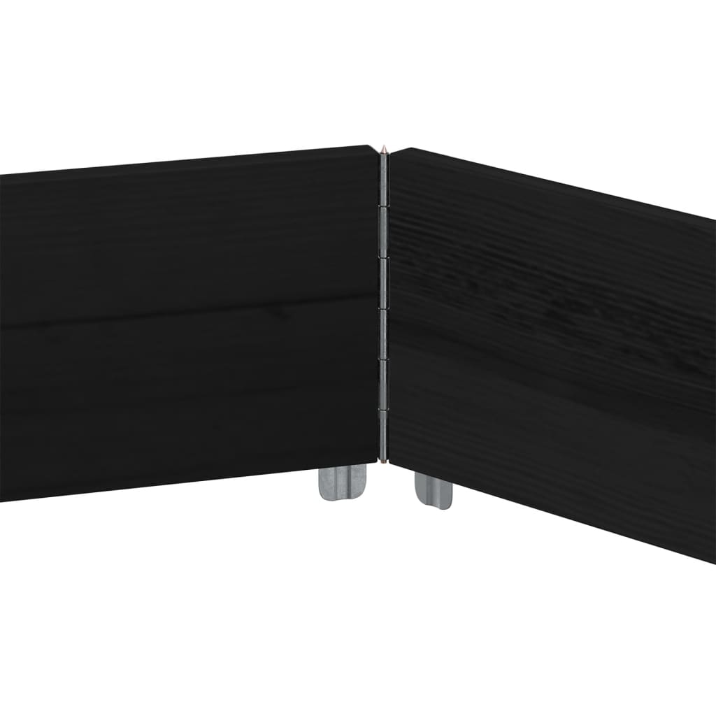 Ζαρντινιέρα Εξάγωνη Μαύρη 160x160 εκ. από Μασίφ Ξύλο Πεύκου