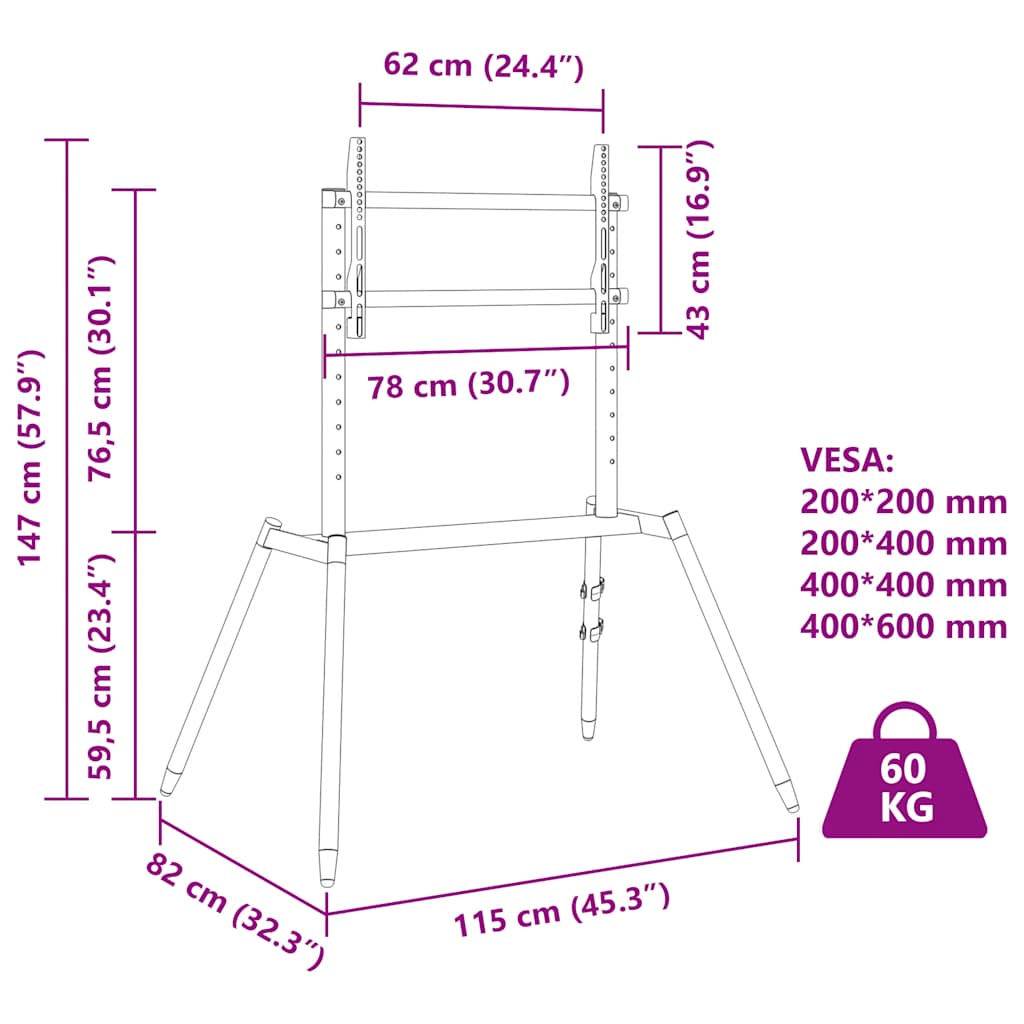 Βάση Τηλεόρασης Καβαλέτο για Οθόνη 37-86'' VESA 400x600χιλ 60 κ - Pakobazaar