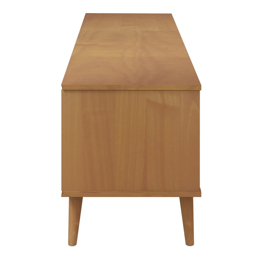 Έπιπλο Τηλεόρασης MOLDE Καφέ 158x40x49 εκ. Μασίφ Ξύλο Πεύκου - Pakobazaar