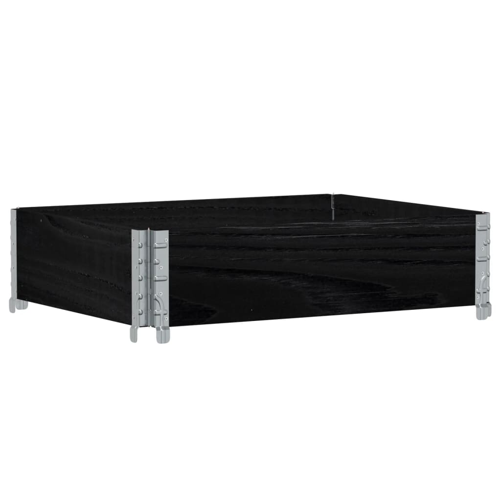 Ζαρντινιέρα Κήπου Μαύρη 80x60 εκ. από Μασίφ Ξύλο Πεύκου