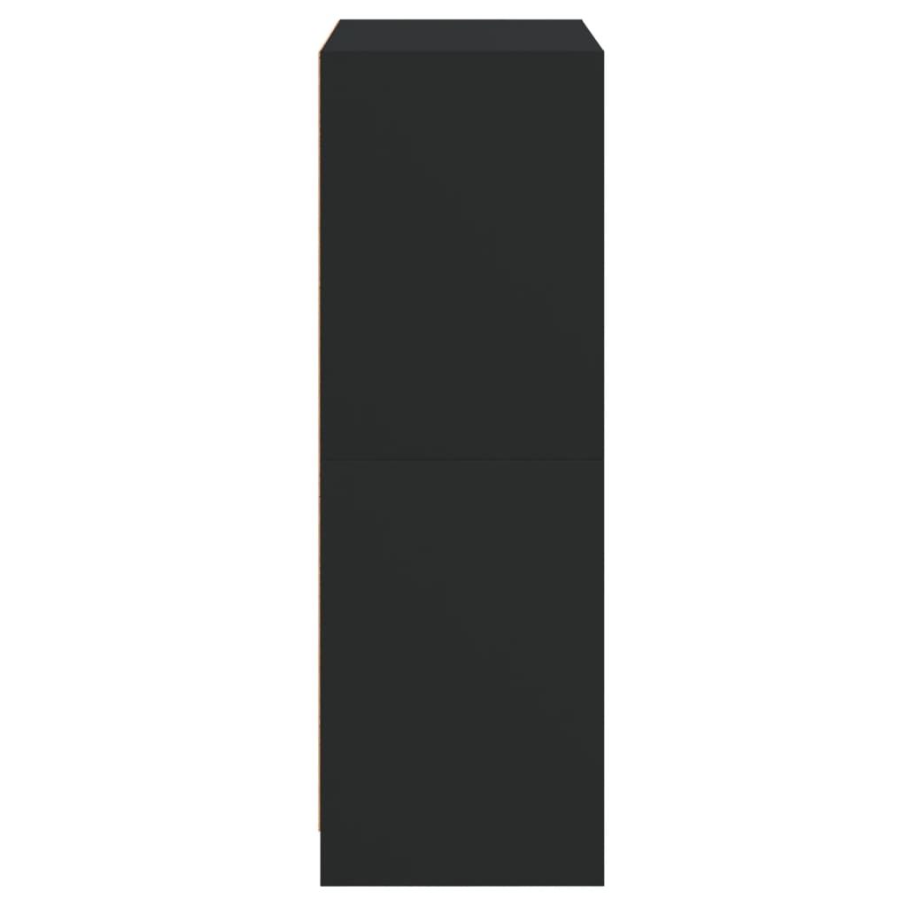 Ντουλάπι με Πόρτες Μαύρο 68x37x109 εκ. από Επεξεργασμένο Ξύλο