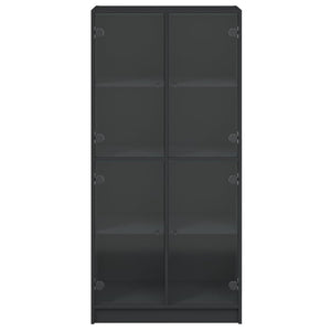 Ντουλάπα με Πόρτες Μαύρο 68x37x142 εκ. Επεξεργασμένο Ξύλο