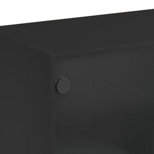 Ντουλάπα με Πόρτες Μαύρο 68x37x142 εκ. Επεξεργασμένο Ξύλο