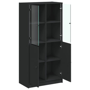 Ντουλάπα με Πόρτες Μαύρο 68x37x142 εκ. Επεξεργασμένο Ξύλο