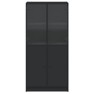 Ντουλάπα με Πόρτες Μαύρο 68x37x142 εκ. Επεξεργασμένο Ξύλο