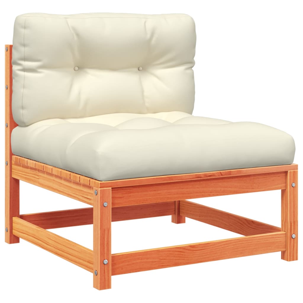 Καναπές Κήπου Σετ 6 τεμ. Καφέ Μασίφ Ξύλο Πεύκου με Μαξιλάρια - Pakobazaar