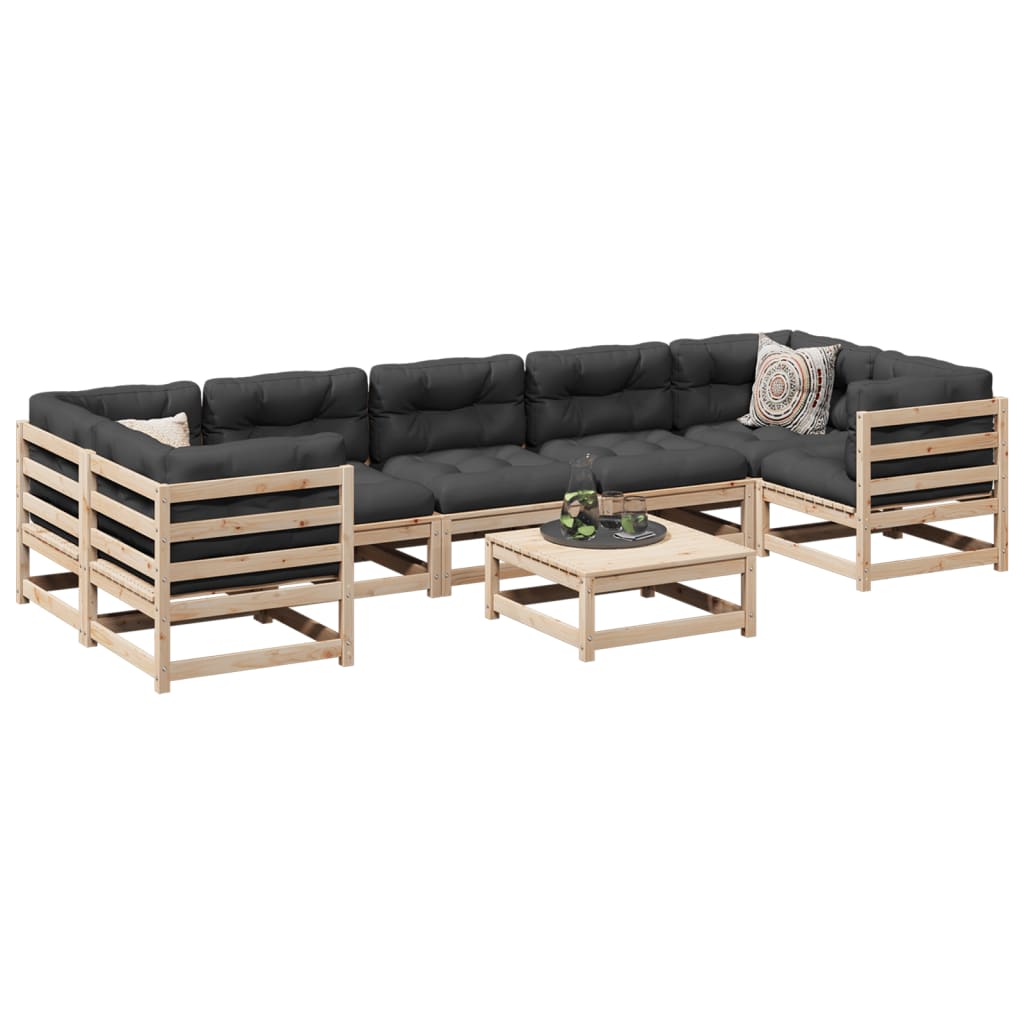 Σετ Σαλόνι Κήπου 8 Τεμαχίων από Μασίφ Ξύλο Πεύκου