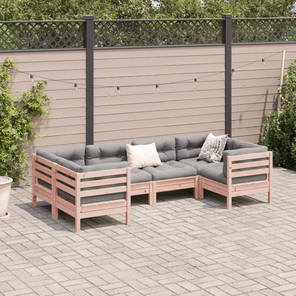 Καναπές Κήπου Σετ 6 Τεμ. Μασίφ Ψευδοτσούγκα Ελάτης Μαξιλάρια