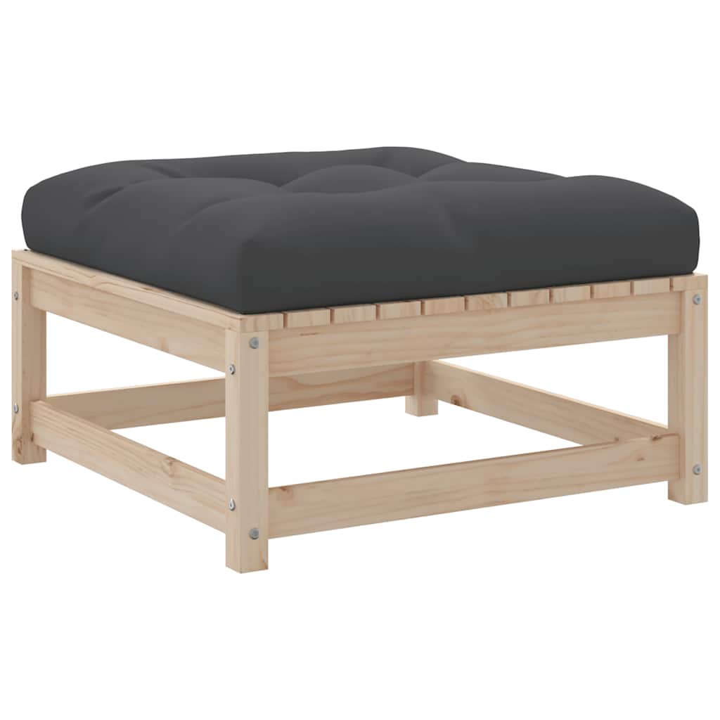 Καναπές Κήπου Σετ 10Τεμαχίων από Μασίφ Ξύλο Πεύκου με Μαξιλάρια