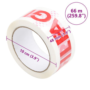 Ταινίες Συσκευασίας FRAGILE 72 τεμ. Λευκές 48 χιλ. x 66 μ.