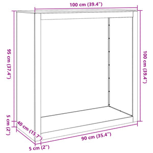 Ράφι Καυσόξυλων Μαύρο 100x40x100 εκ. Ατσάλινο - Pakobazaar