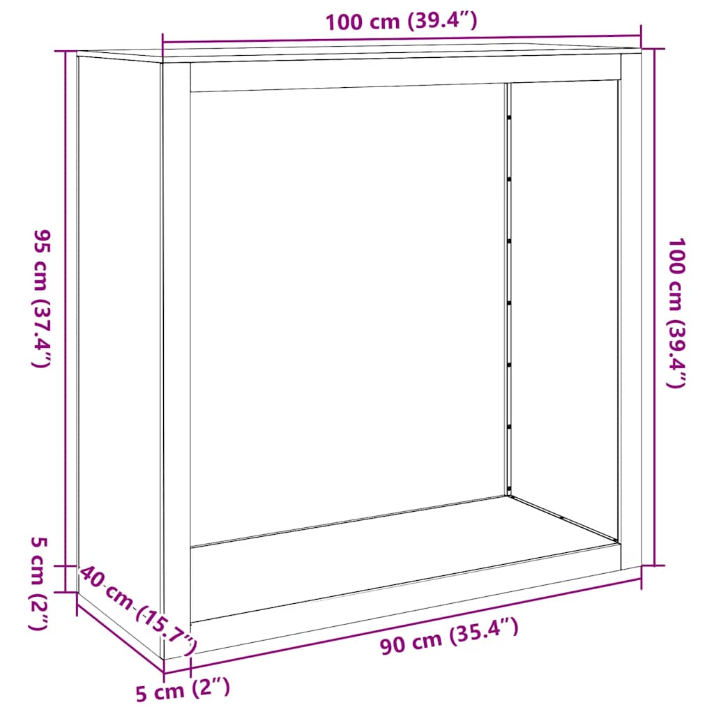 Ράφι Καυσόξυλων 100x40x100 εκ. Γαλβανιζέ Ατσάλι - Pakobazaar