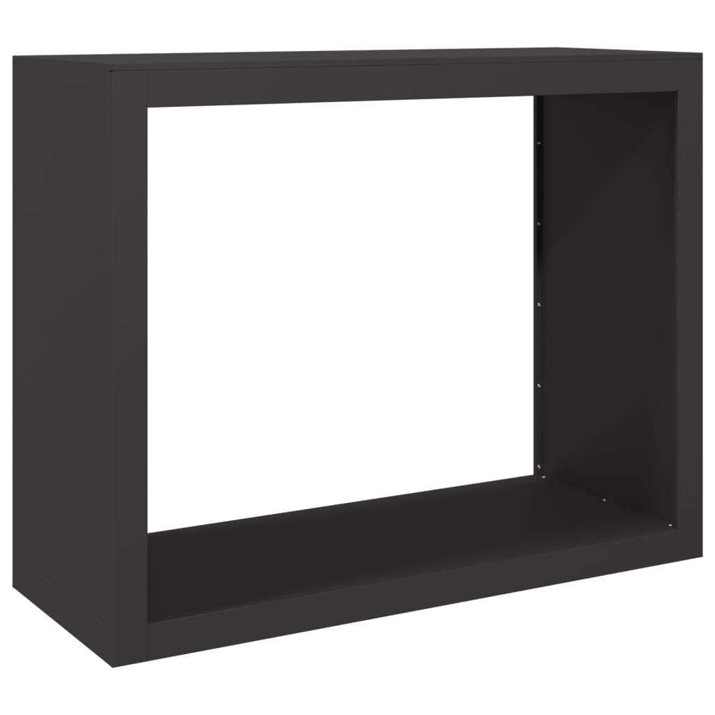 Ράφι Καυσόξυλων Μαύρο 100x40x80 εκ. Ατσάλινο - Pakobazaar