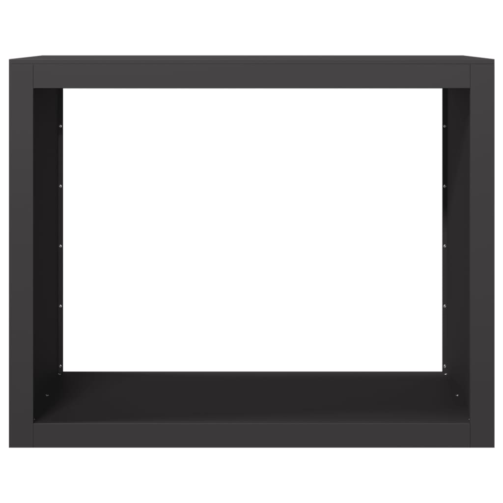 Ράφι Καυσόξυλων Μαύρο 100x40x80 εκ. Ατσάλινο - Pakobazaar