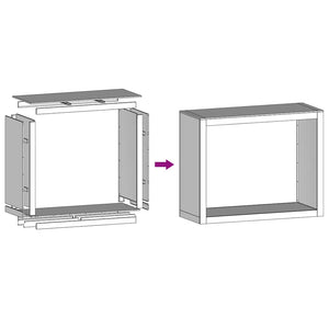 Ράφι Καυσόξυλων 100x40x80 εκ. Γαλβανιζέ Ατσάλι - Pakobazaar