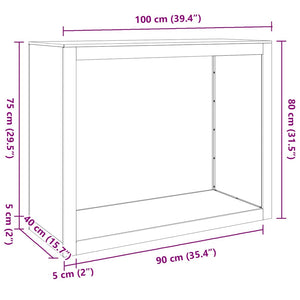Ράφι για καυσόξυλα  100x40x80 cm Ατσάλι σκληρυθέν στον αέρα - Pakobazaar