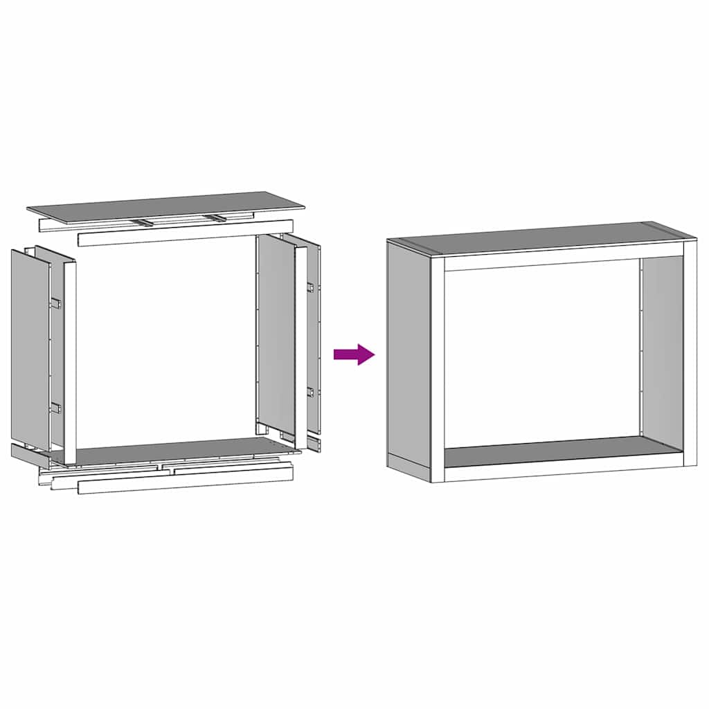 Ράφι για καυσόξυλα  100x40x80 cm Ατσάλι σκληρυθέν στον αέρα - Pakobazaar