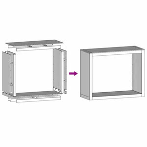 Ράφι για καυσόξυλα  100x40x80 cm Ατσάλι σκληρυθέν στον αέρα - Pakobazaar