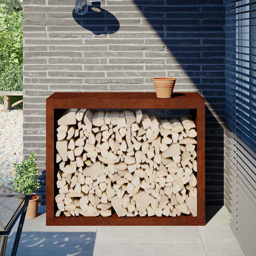 Ράφι για καυσόξυλα  100x40x80 cm Ατσάλι σκληρυθέν στον αέρα - Pakobazaar