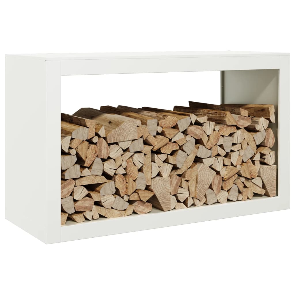 Ράφι Καυσόξυλων Λευκό 100x40x60 εκ. Ατσάλινο - Pakobazaar
