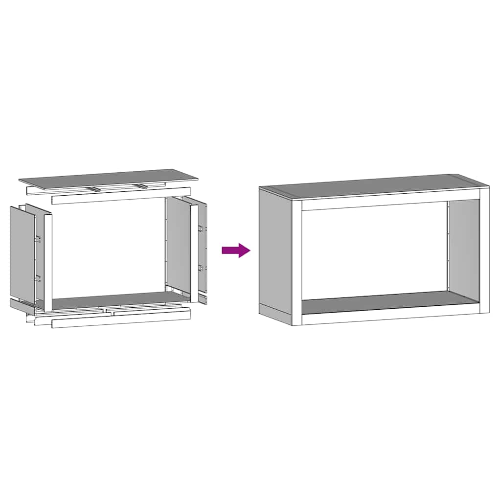 Ράφι για καυσόξυλα  100x40x60 cm Ατσάλι σκληρυθέν στον αέρα - Pakobazaar