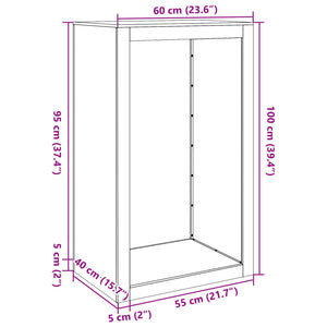 Ράφι Καυσόξυλων Μαύρο 60x40x100 εκ. Ατσάλινο - Pakobazaar