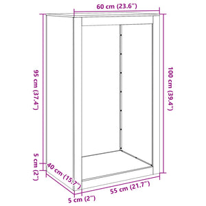 Ράφι Καυσόξυλων Λευκό 60x40x100 εκ. Ατσάλινο