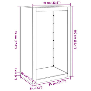 Ράφι Καυσόξυλων 60x40x100 εκ. Γαλβανιζέ Ατσάλι