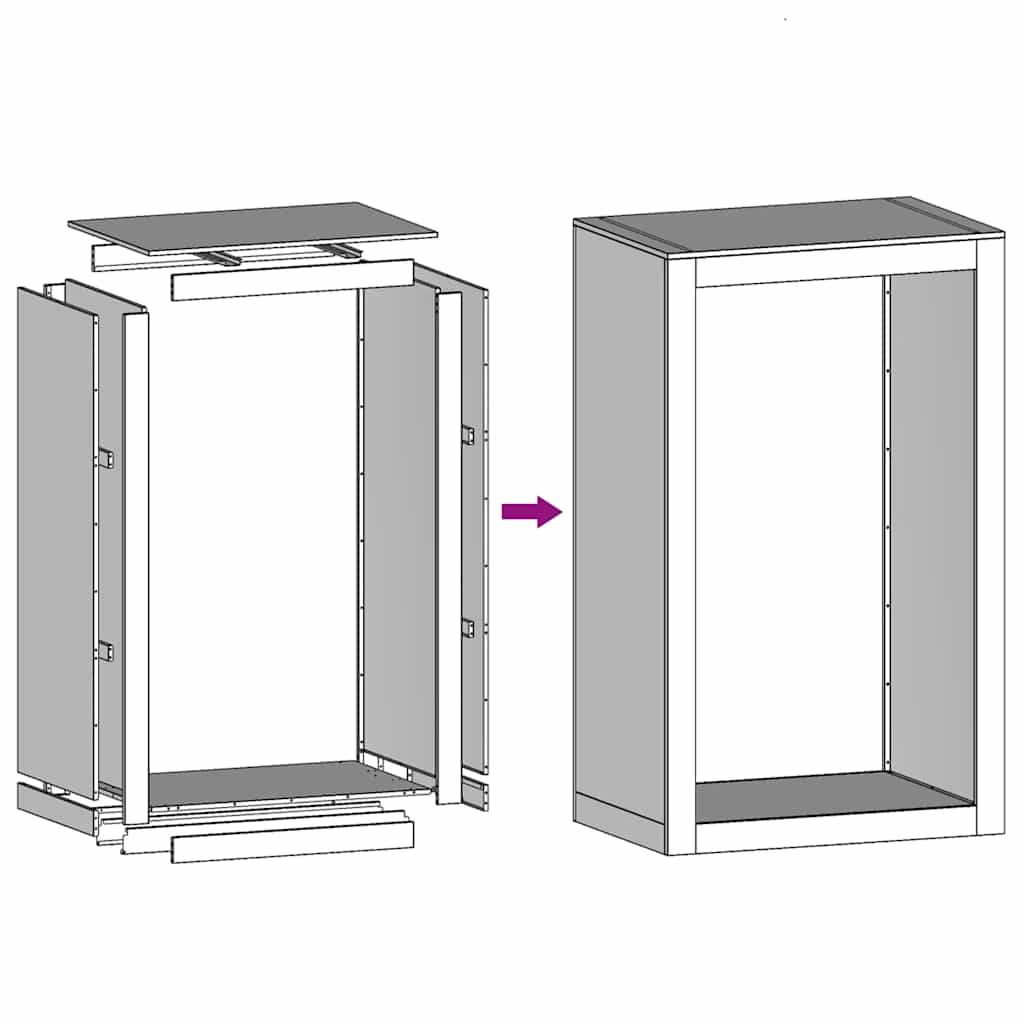 Ράφι για καυσόξυλα  60x40x100 cm Ατσάλι σκληρυθέν στον αέρα - Pakobazaar