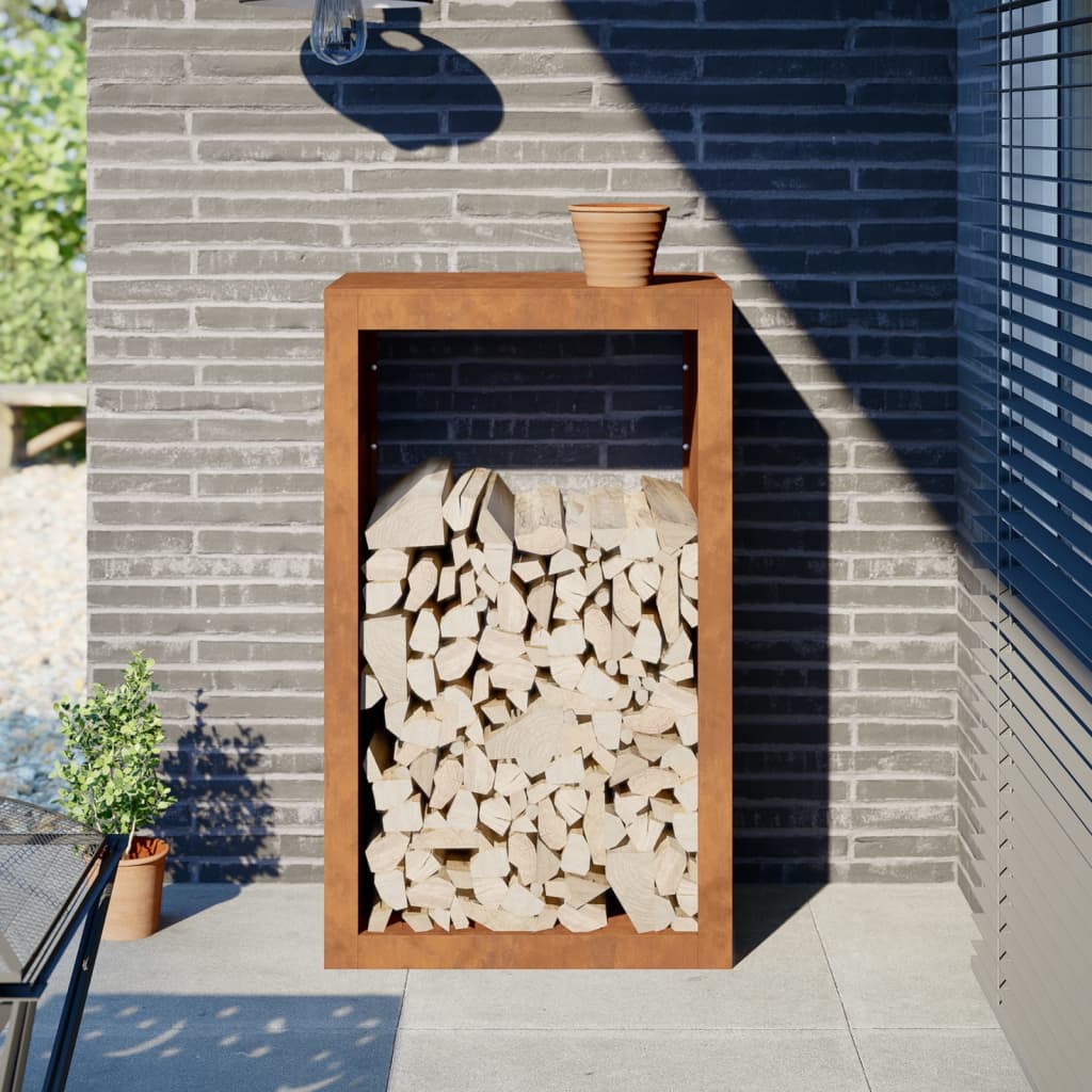Ράφι για καυσόξυλα  60x40x100 cm Ατσάλι σκληρυθέν στον αέρα - Pakobazaar