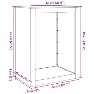 Ράφι Καυσόξυλων Μαύρο 60x40x80 εκ. Ατσάλινο - Pakobazaar