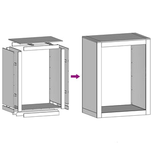 Ραφιέρα Καυσόξυλων 60x40x80 εκ. από Ανοξείδωτο ατσάλι