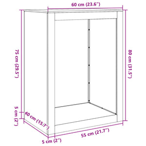 Ραφιέρα Καυσόξυλων 60x40x80 εκ. από Ανοξείδωτο ατσάλι